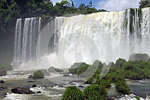 View of a section of the Iguazu Falls, from the Brazil side