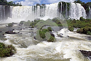 View of a section of the Iguazu Falls, from the Brazil side