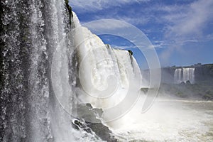 View of a section of the Iguazu Falls, from the Brazil side