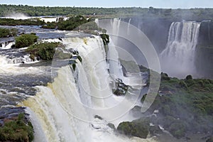 View of a section of the Iguazu Falls, from the Brazil side