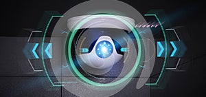 Security camera targeting a detected intrusion - 3d renderinga