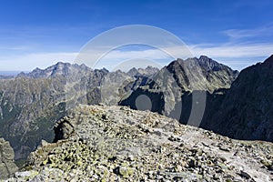 View from Sedlo Vaha on Gerlach and other peaks of the Slovak High Tatras