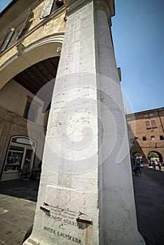 The view of the Segno Di Guarda Al Ponte Lagoscuro in the city of Ferrara Italy photo