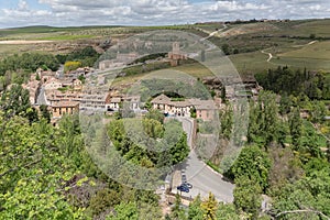 View at the Segovia surrounding city, pictoresque landscape with vegetation