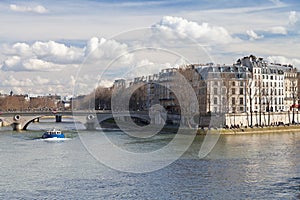 Seine river and Pont Louis-Philippe in Paris photo