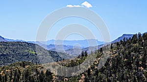 View of Semi-Desert Mountains and Hills, rear view of Superstition Mountain