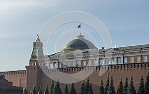 View of the Senate Palace near the Kremlin wall on Red Square