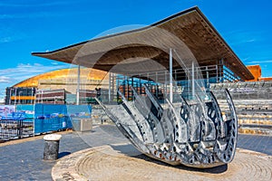 View of the Senedd in Cardiff, Wales
