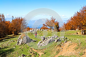 View from Serra Di Crispo in autumn, Pollino National Park, southern Apennine Mountains,  Italy