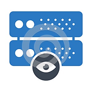 View server glyph color vector icon