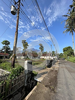 View of the settlement under the foot of Mount Merbabu.