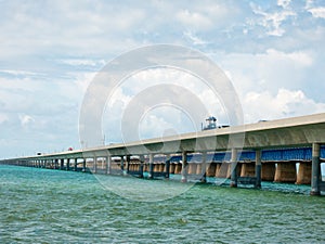 View of Seven Miles Bridge to Key West, Florida, USA