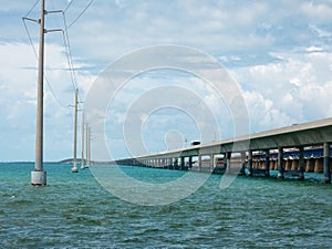 View of Seven Miles Bridge to Key West, Florida, USA