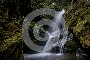 A view of the Seven Sister waterfall on the way to Lachen from Gangtok, Sikkim, India