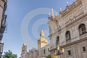 View of Seville Cathedral of Saint Mary of the See Seville Cathedral  with Giralda tower