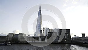 View of the Shard London Bridge, he second-tallest free-standing structure in the United Kingdom. Action. Amazing London photo