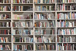 View of shelves with books