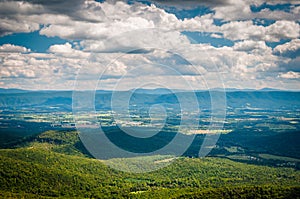 View of the Shenandoah Valley and Appalachian Mountains from the