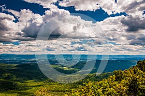 View of the Shenandoah Valley and Appalachian Mountains from George Washington National Forest, Virginia.