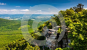 View of the Shenandoah Valley and cliffs seen from Big Schloss, Virginia