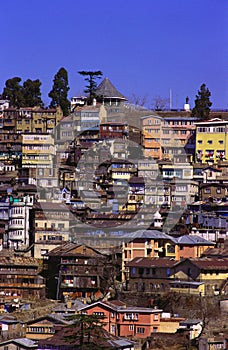 View of Shimla Simla , Himachal Pradesh , India