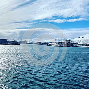 view from the ship to the coast of the Batsfjord