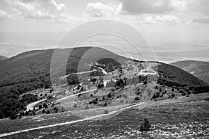 View of Shipka Pass from Buzludzha Peak.