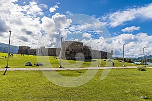A view from the shore at Puntilla Park towards the old fort at Puerto Plata, Dominion Republic photo