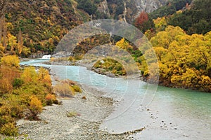The Shotover River, Otago, New Zealand, in autumn photo