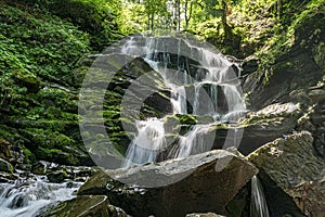 The view of the Shypit waterfall in the Ukrainian Carpathians