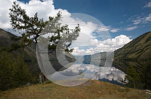 View on Siberian mountain Lake