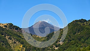 View of Sicilian volcano on a bright sunny day photo