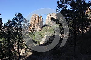 View of the Sierra de Organ in Zacatecas Mexico