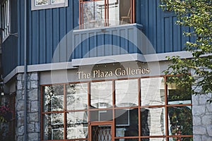 View of sign The Plaza Galleries Building in Whistler Village
