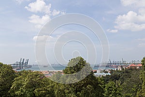 View of Singapore container terminal