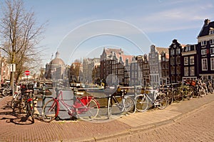 View of Singel canal in Amsterdam