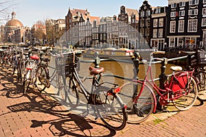 View of Singel canal in Amsterdam