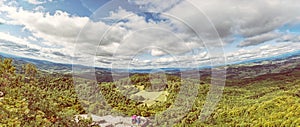 View from the Sitno hill to Stiavnica mountains, yellow filter