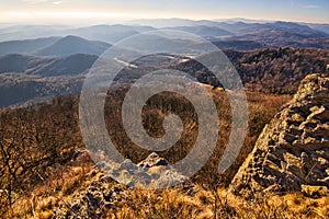 View from Sitno mountain in Stiavnicke Vrchy