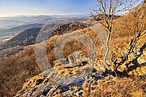 View from Sitno mountain in Stiavnicke Vrchy