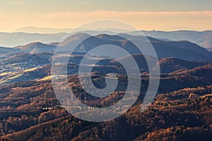 View from Sitno in Stiavnicke Vrchy mountains