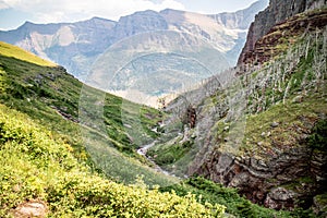 Siyeh pass trail, Glacier national park, Montana, USA. photo
