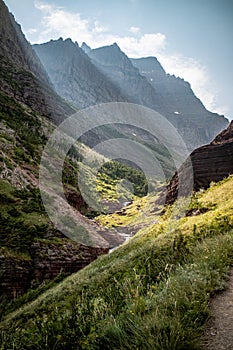 Siyeh pass trail, Glacier national park, Montana, USA. photo