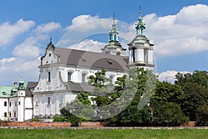 View on skalka church in old town of cracow in poland photo