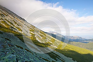 Pohľad zo Skalnatého plesa, Tatry, Slovensko.