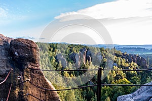 View from Skalni divadlo viewpoint in Broumovske steny in Czech republic