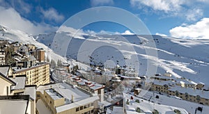 ski resort in Sierra Nevada mountains in Spain