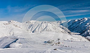 View of skiing resort in Alps. Livigno