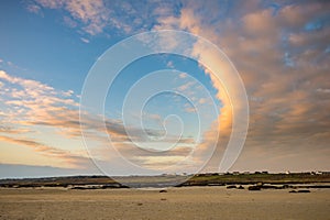 View of the sky from the beach at Omey Island, Connemara, Co. Ga