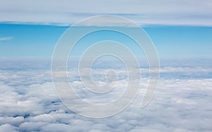 View of the sky and clouds from the airplane